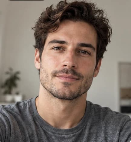 AI-generated casual portrait, illustrative before example